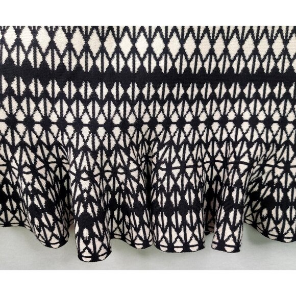 Dressbarn Womens Geometric Print Knit Dress Black Cream Medium - Picture 3 of 11